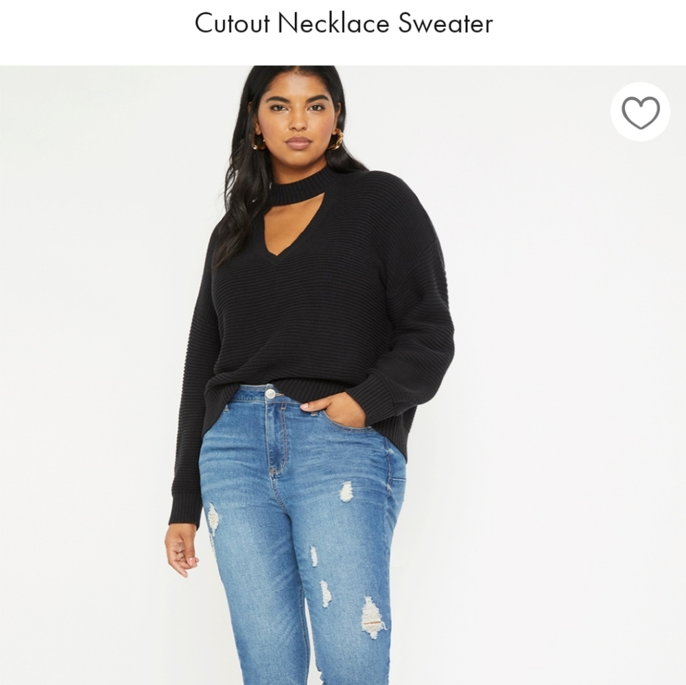 Cutout necklace sweater